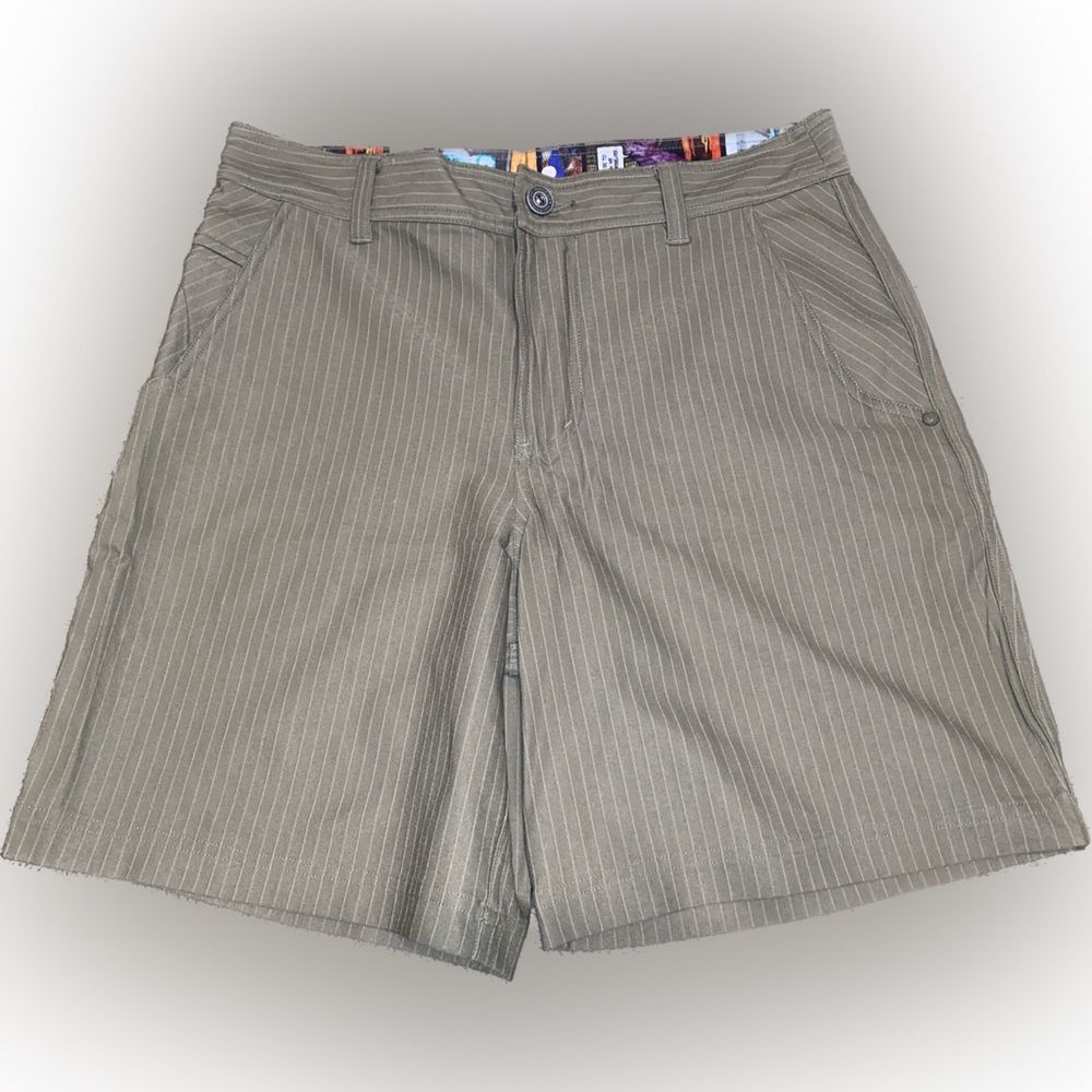 Lululemon Men’s Casual Chino Golf Athletic Shorts Olive Striped Size 32 Pockets